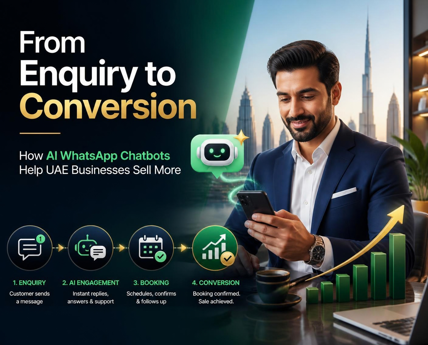 WhatsApp AI chatbot helping UAE businesses manage customer enquiries and sales